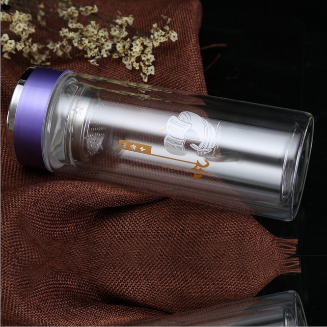 雙層真空玻璃杯,玻璃杯印字生產廠家,企業訂做玻璃杯